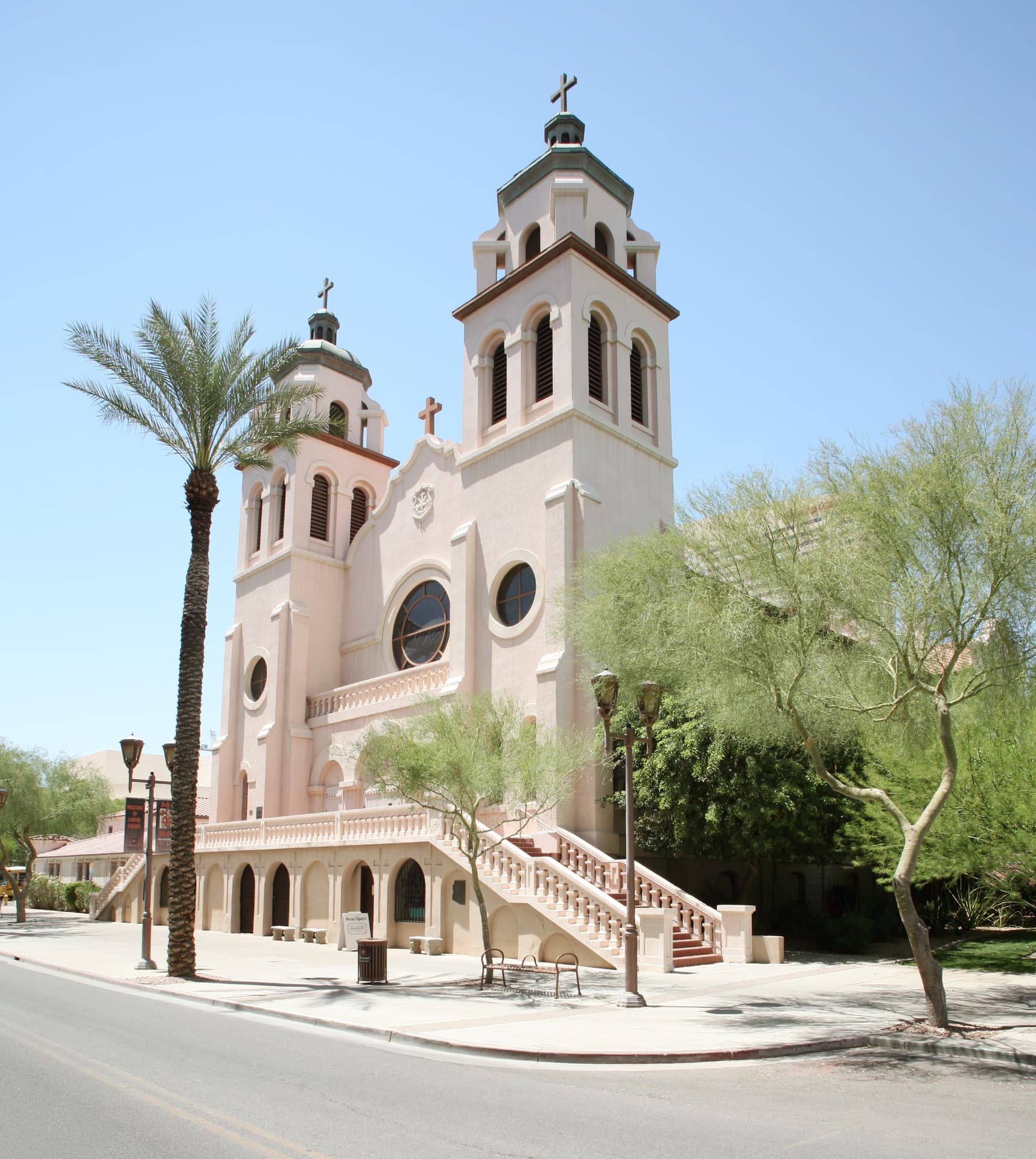 Exterior of St. Mary's Basilica in Phoenix, Arizona