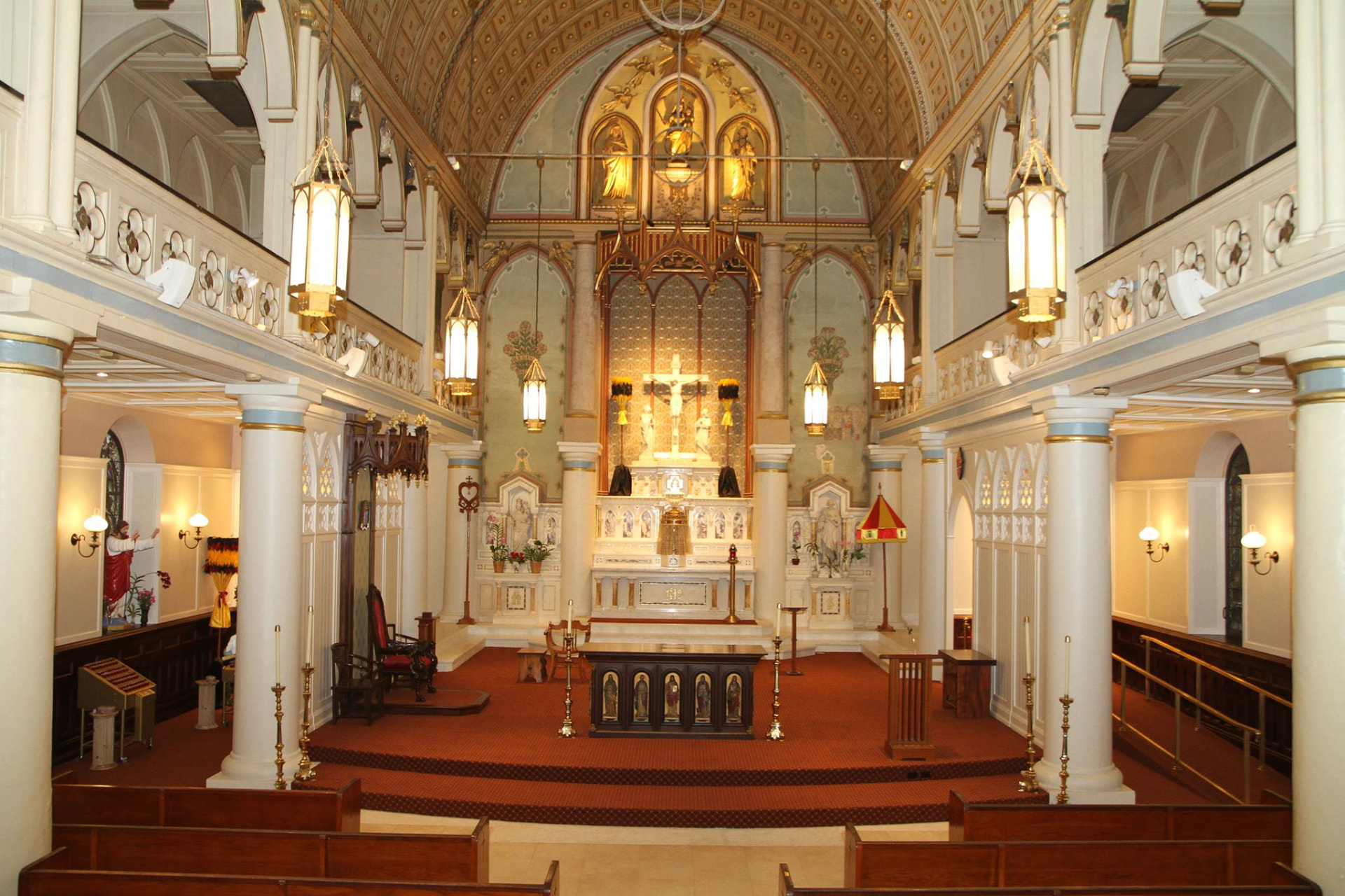 Interior sanctuary of the Cathedral Basilica of Our Lady of Peace in Honolulu, Hawaii