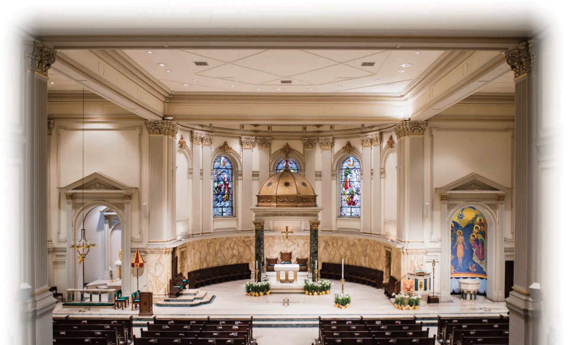 Interior sanctuary of the Cathedral Basilica of St. James in Brooklyn, New York