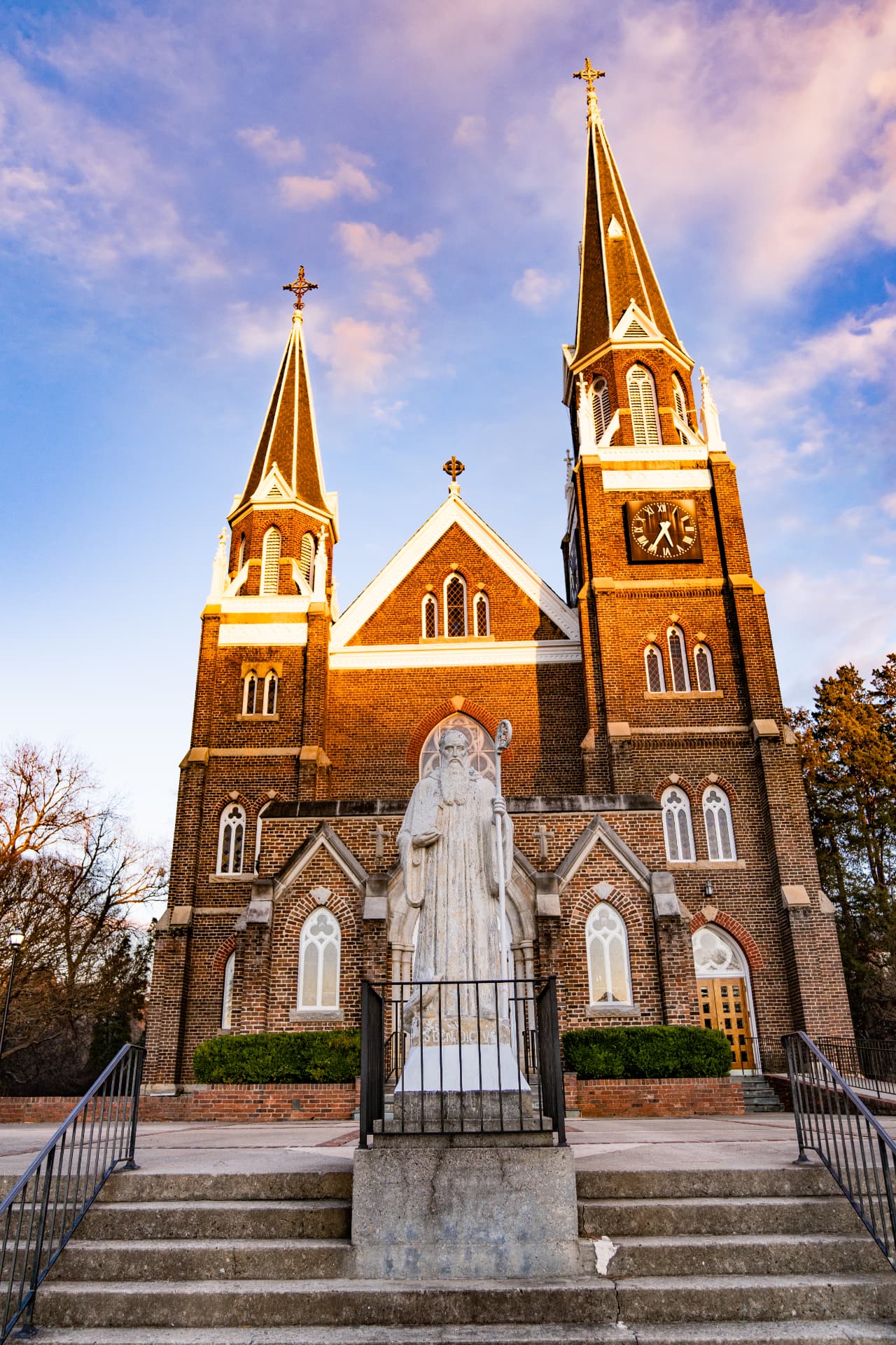 Abbey Basilica of Our Lady Help of Christians exterior at Belmont Abbey
