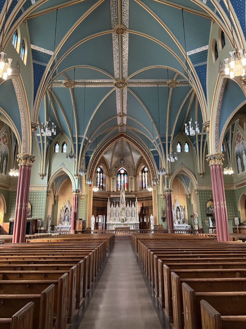 Interior sanctuary of the Basilica of Saint John the Evangelist in Stamford, Connecticut