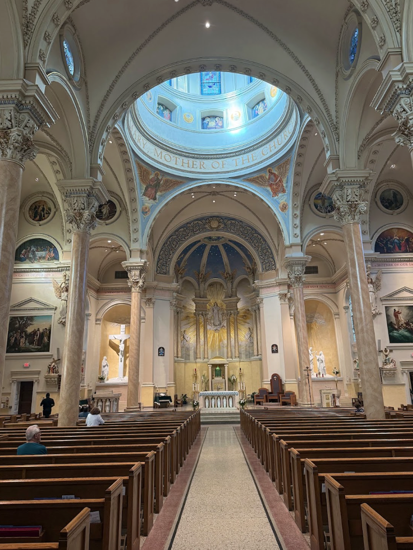 Interior sanctuary of the Basilica of St. Mary of the Assumption in Marietta, Ohio