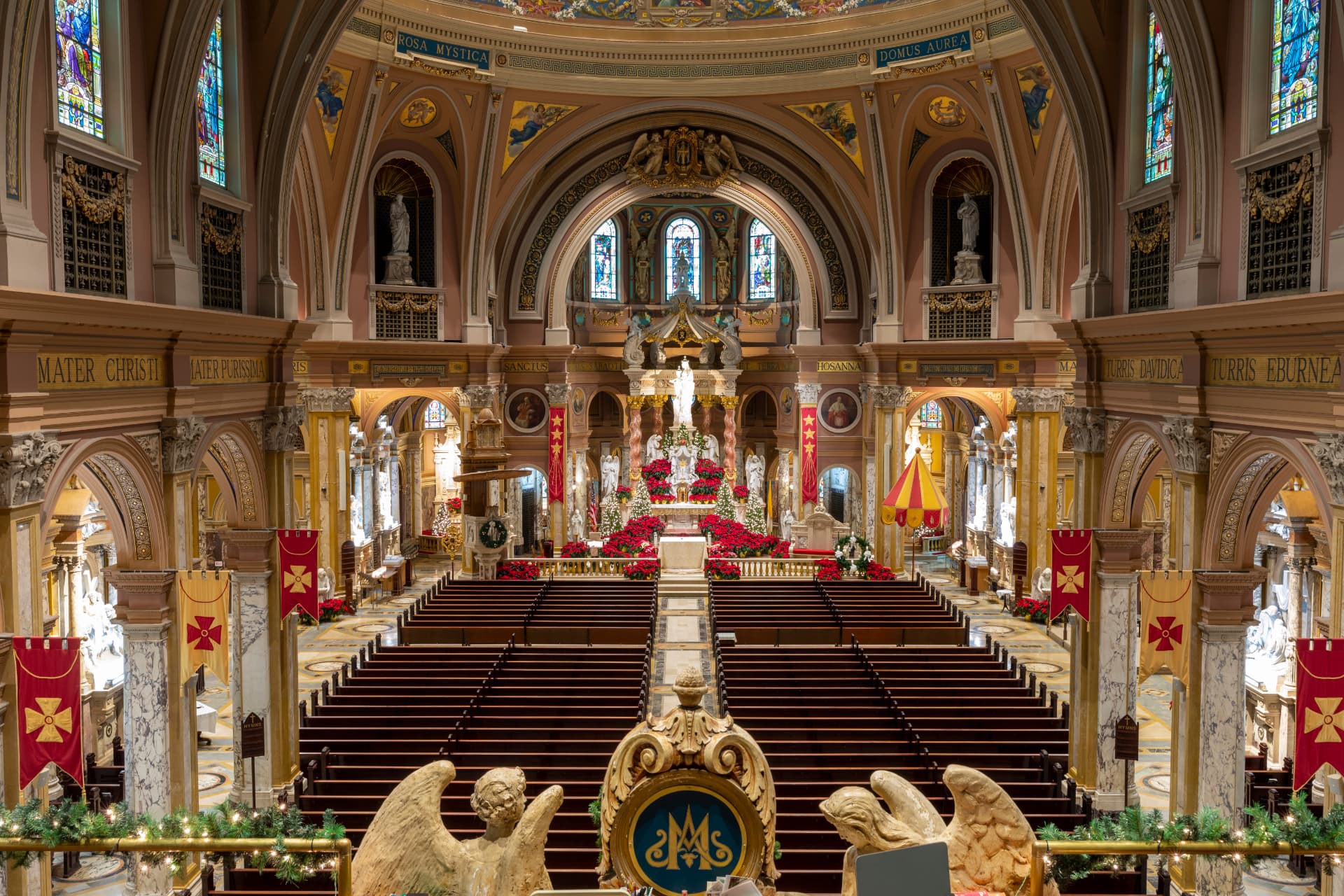 Interior sanctuary of Our Lady of Victory National Shrine and Basilica in Lackawanna, New York