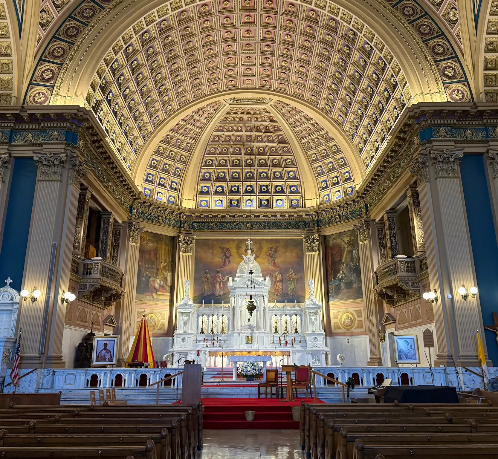 Interior sanctuary of Our Lady of Sorrows Basilica in Chicago, Illinois