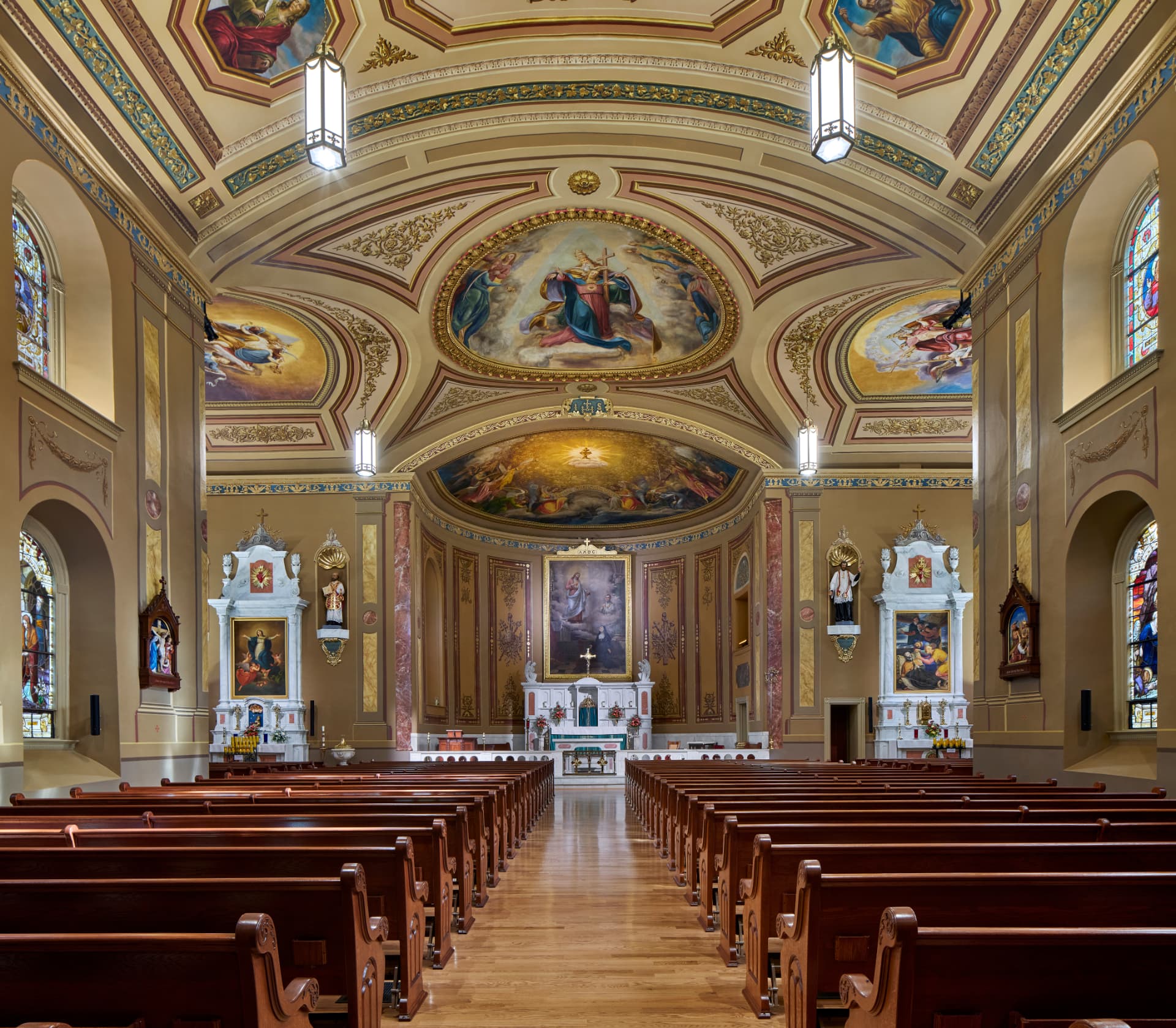 Interior of the Basilica of the Sacred Heart of Jesus in Conewago Township, Pennsylvania