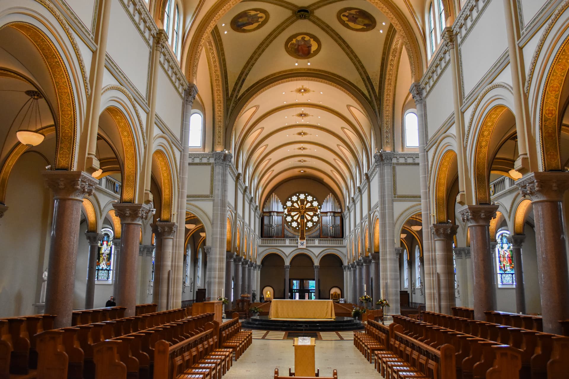 Interior of the Basilica of St. Vincent Archabbey in Latrobe, Pennsylvania