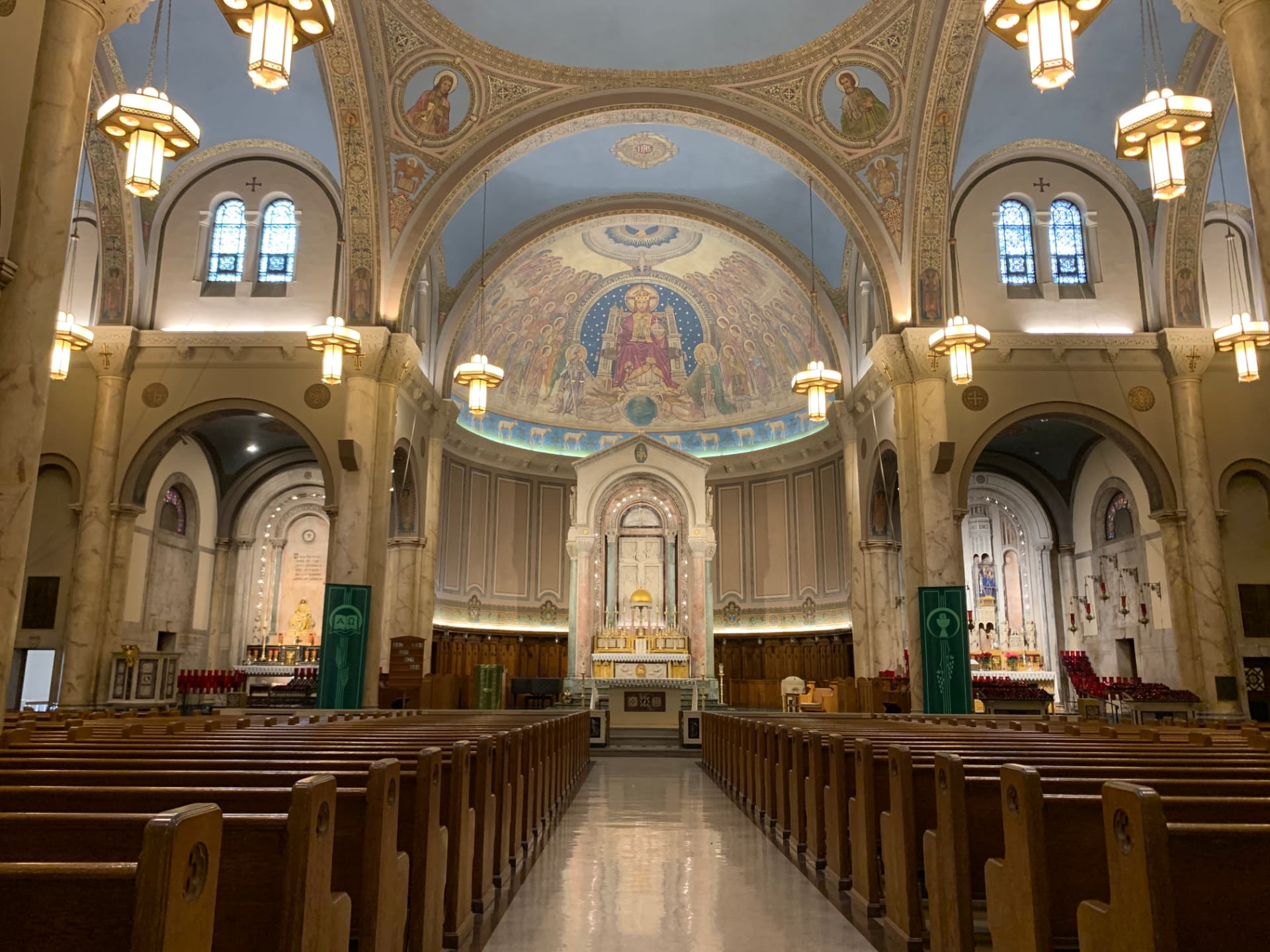Interior sanctuary of the Basilica and National Shrine of Our Lady of Consolation in Carey, Ohio