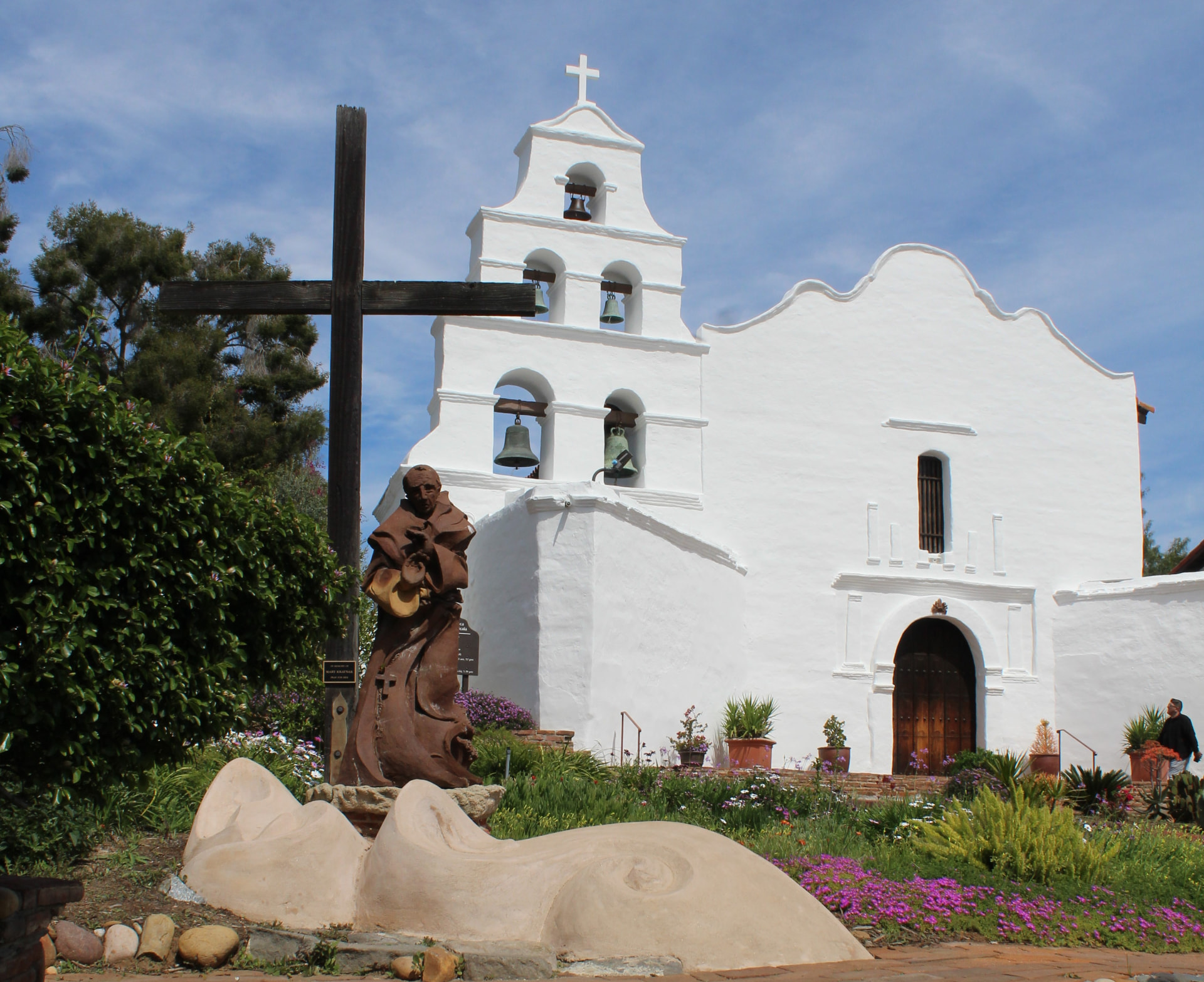 Exterior facade of Mission Basilica San Diego de Alcalá in California