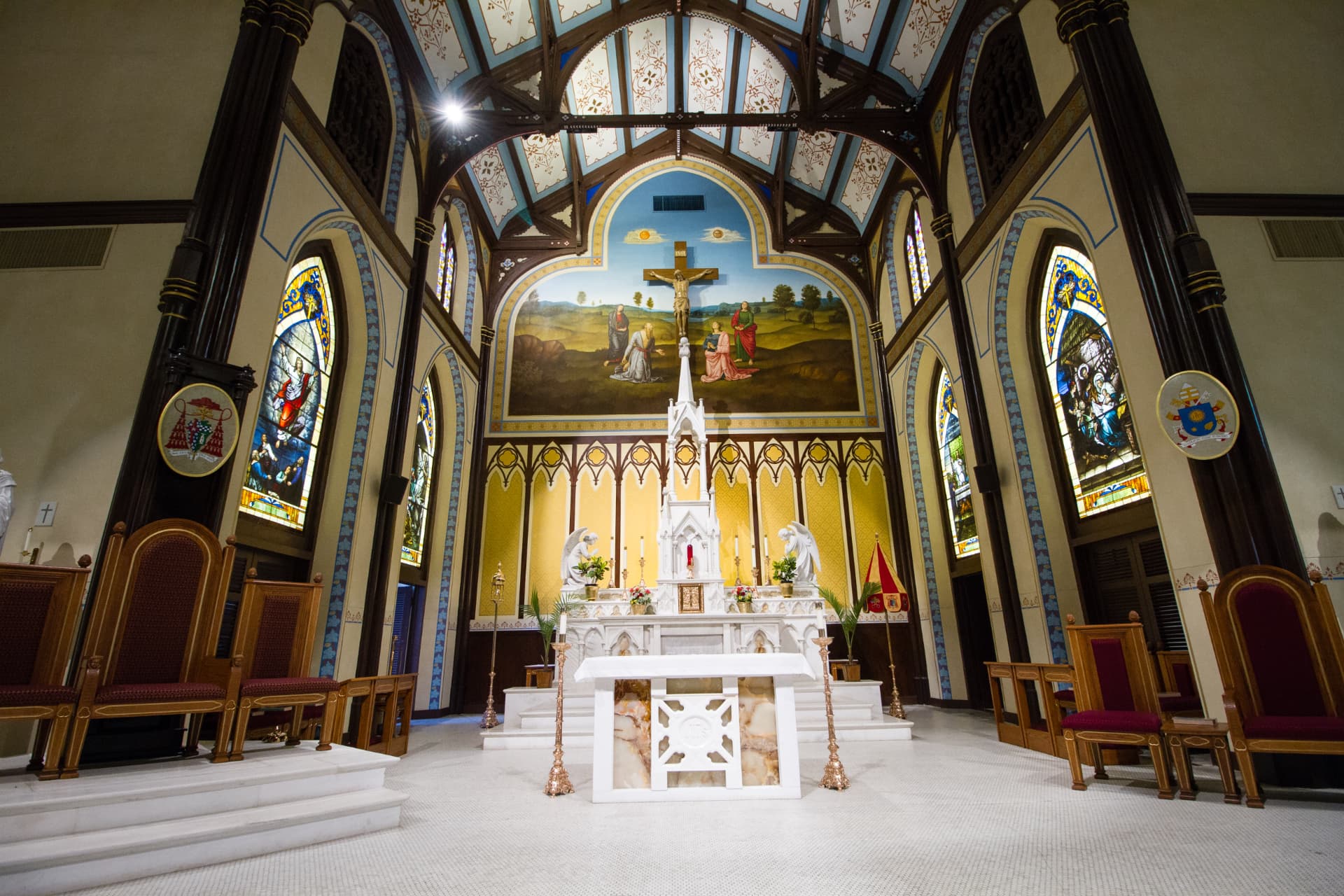 Interior of St. Mary Cathedral Basilica in Galveston, Texas