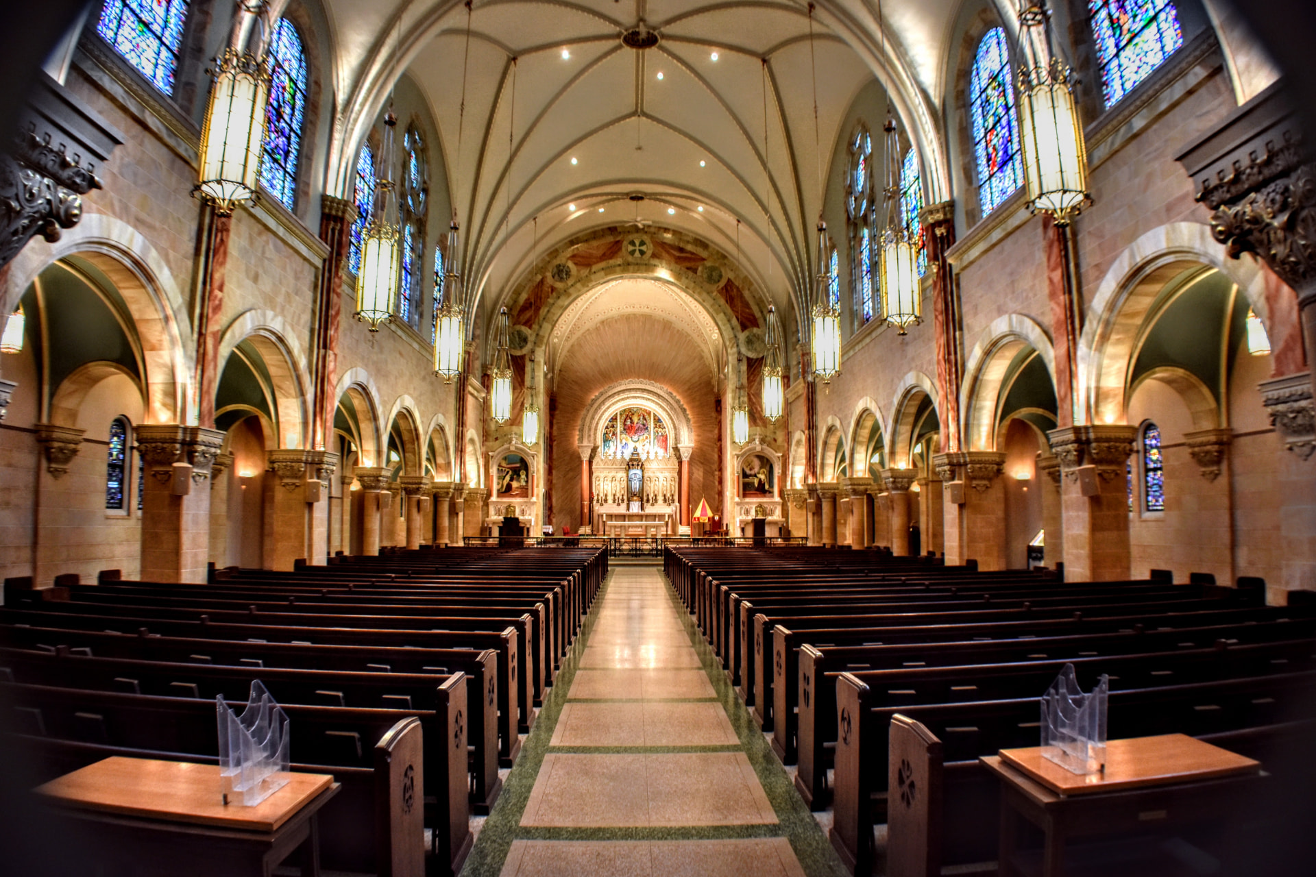 Interior sanctuary of the Basilica of the National Shrine of Mary, Help of Christians at Holy Hill, Wisconsin